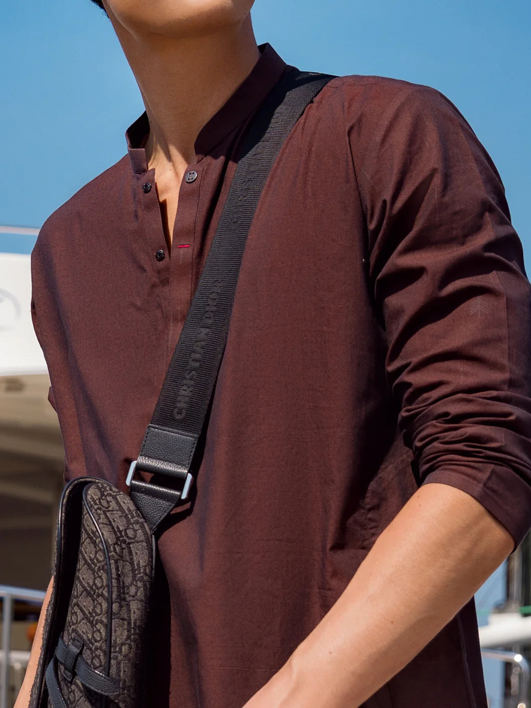 Plain Maroon Cotton Kurta