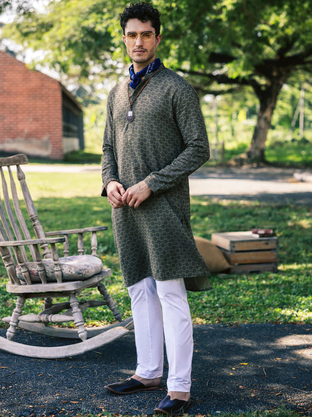 Green Cotton Kurta