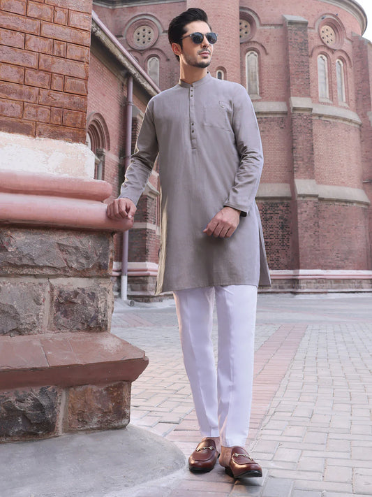 Grey Cotton Kurta