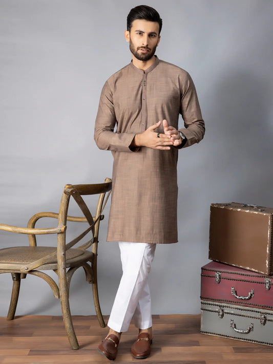 Light Brown Blended Kurta