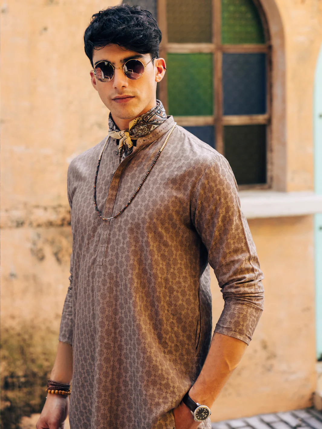 Light Brown Cotton Kurta
