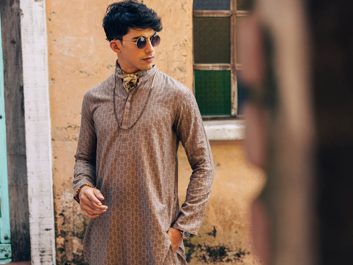 Light Brown Cotton Kurta