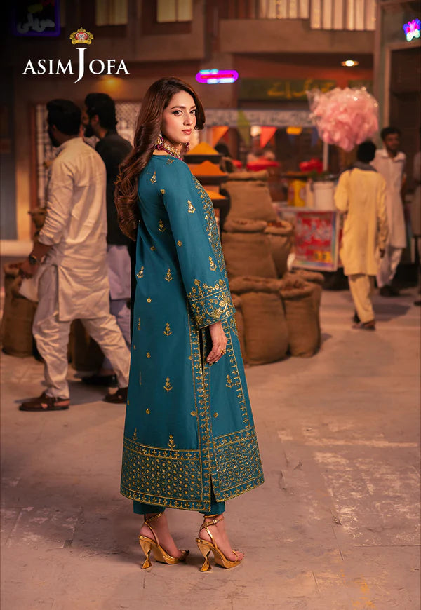 Mahira - Embroidered  Twisted Silk - 3 Pcs