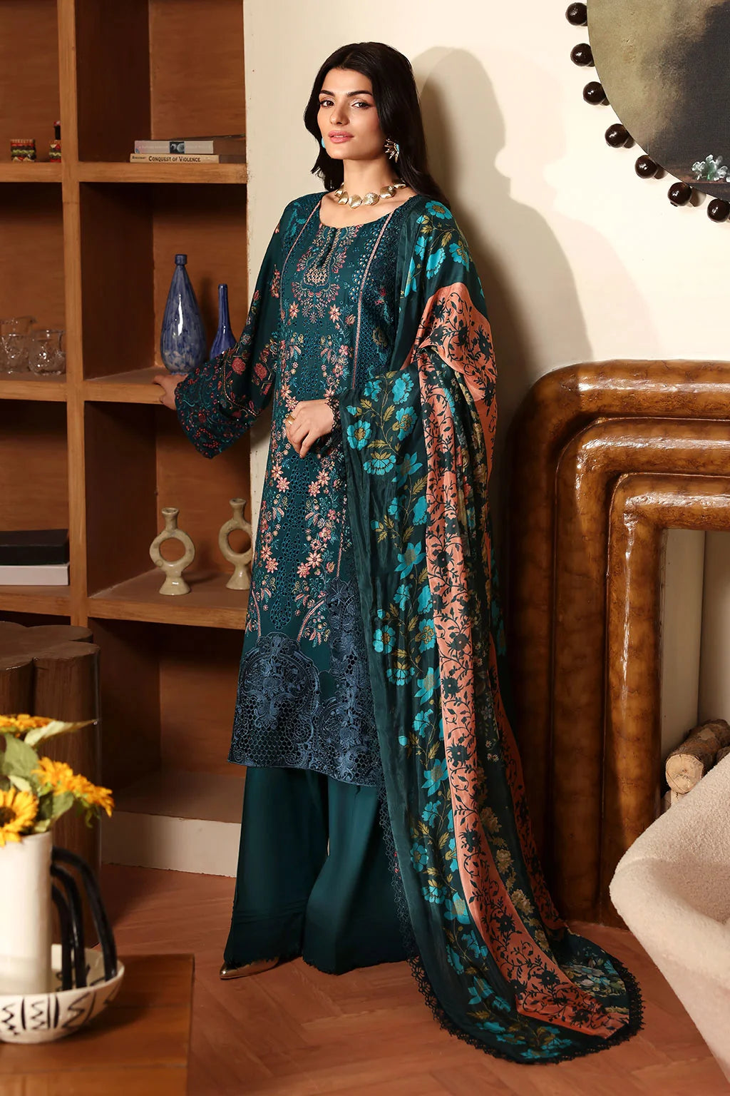 Mishi- Embroidered Lawn Suit -3PC