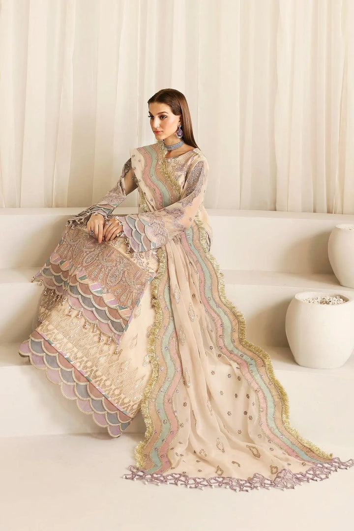 Mysa - Embroidered Chiffon Suit - 3 PC
