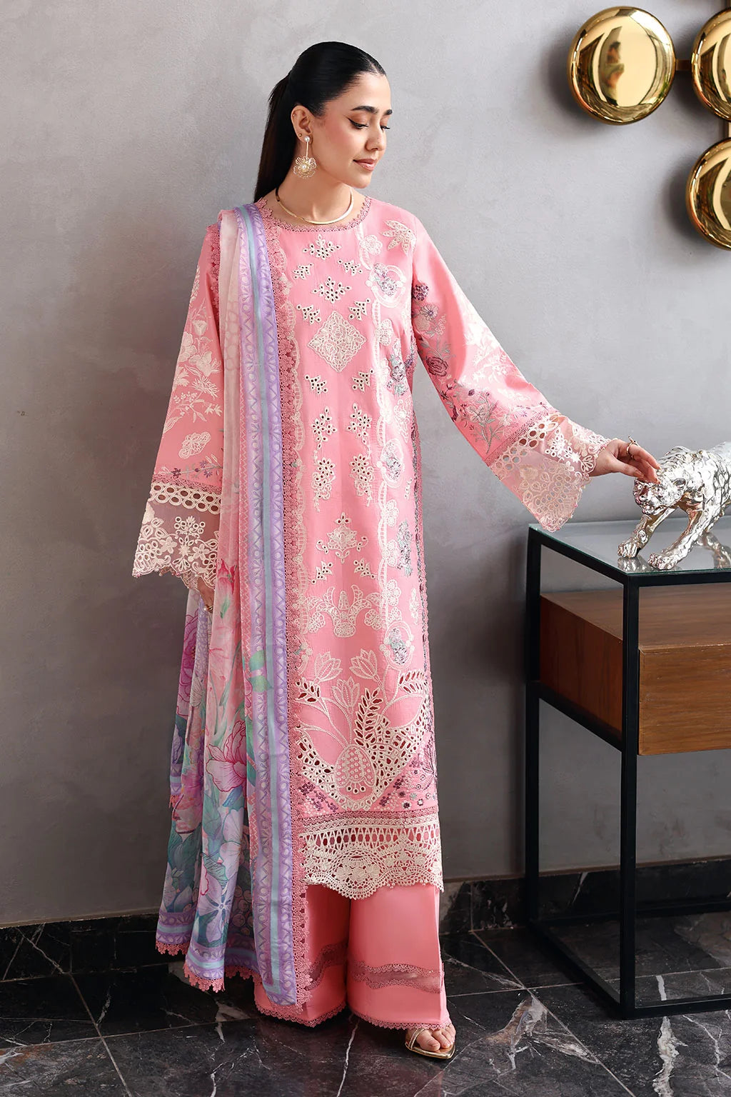 Ruby- Lawn Embroidered Suit -3PC
