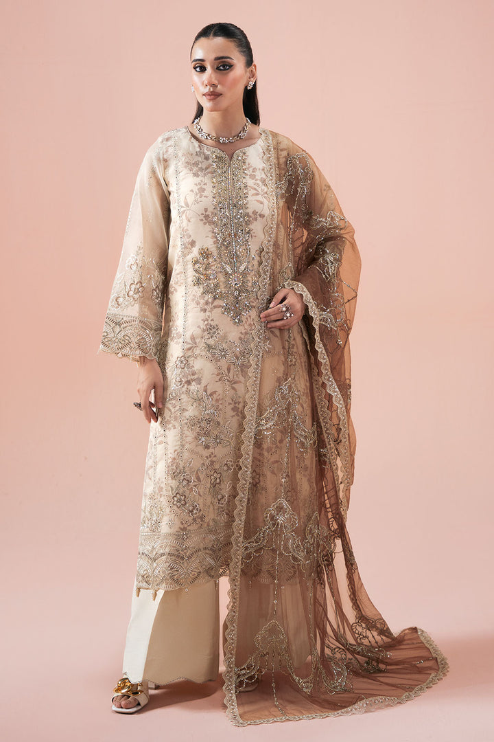 Zuleikha - Organza Embroidered Suit - 3PC