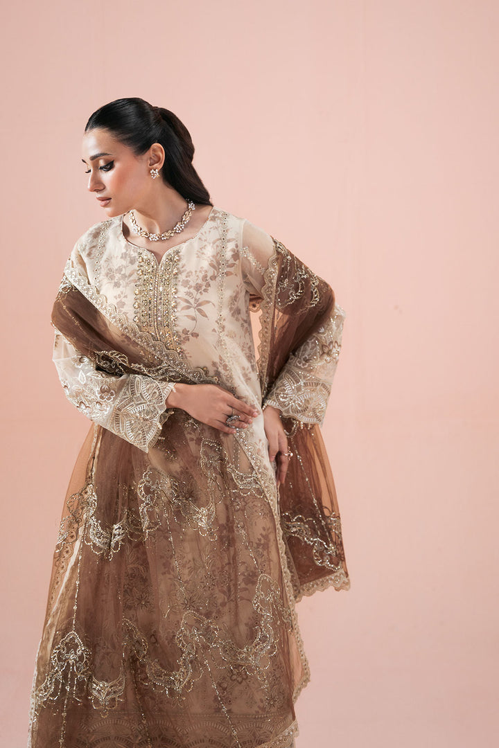 Zuleikha - Organza Embroidered Suit - 3PC