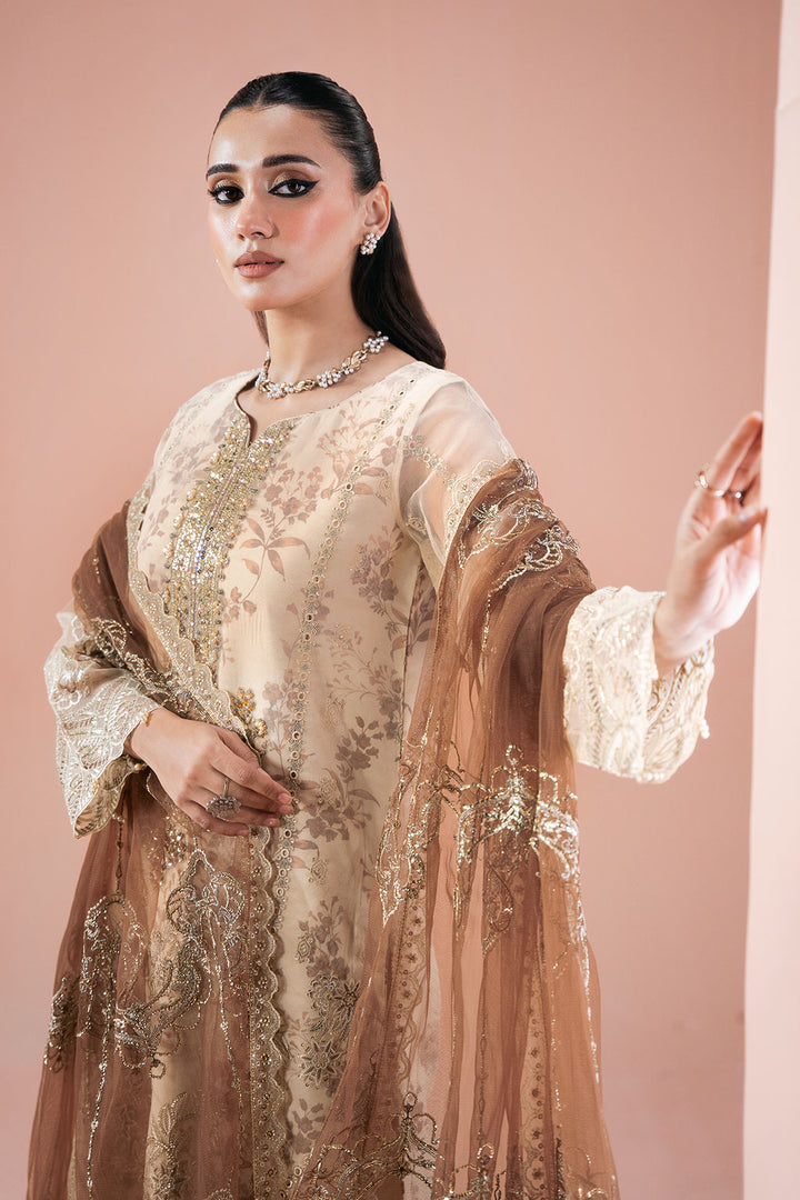 Zuleikha - Organza Embroidered Suit - 3PC