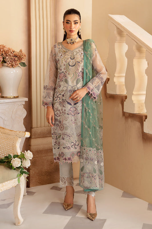 Alice - Embroidered Organza Suit -3PC
