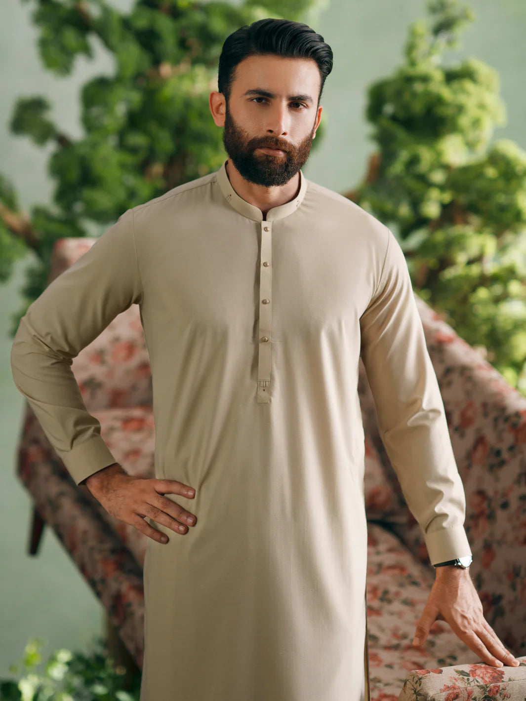Beige  Kameez Shalwar
