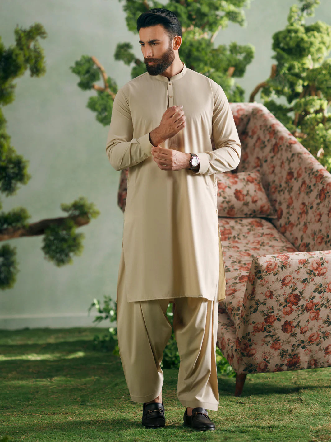 Beige  Kameez Shalwar