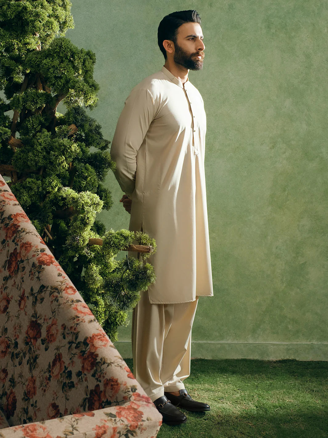 Beige  Kameez Shalwar