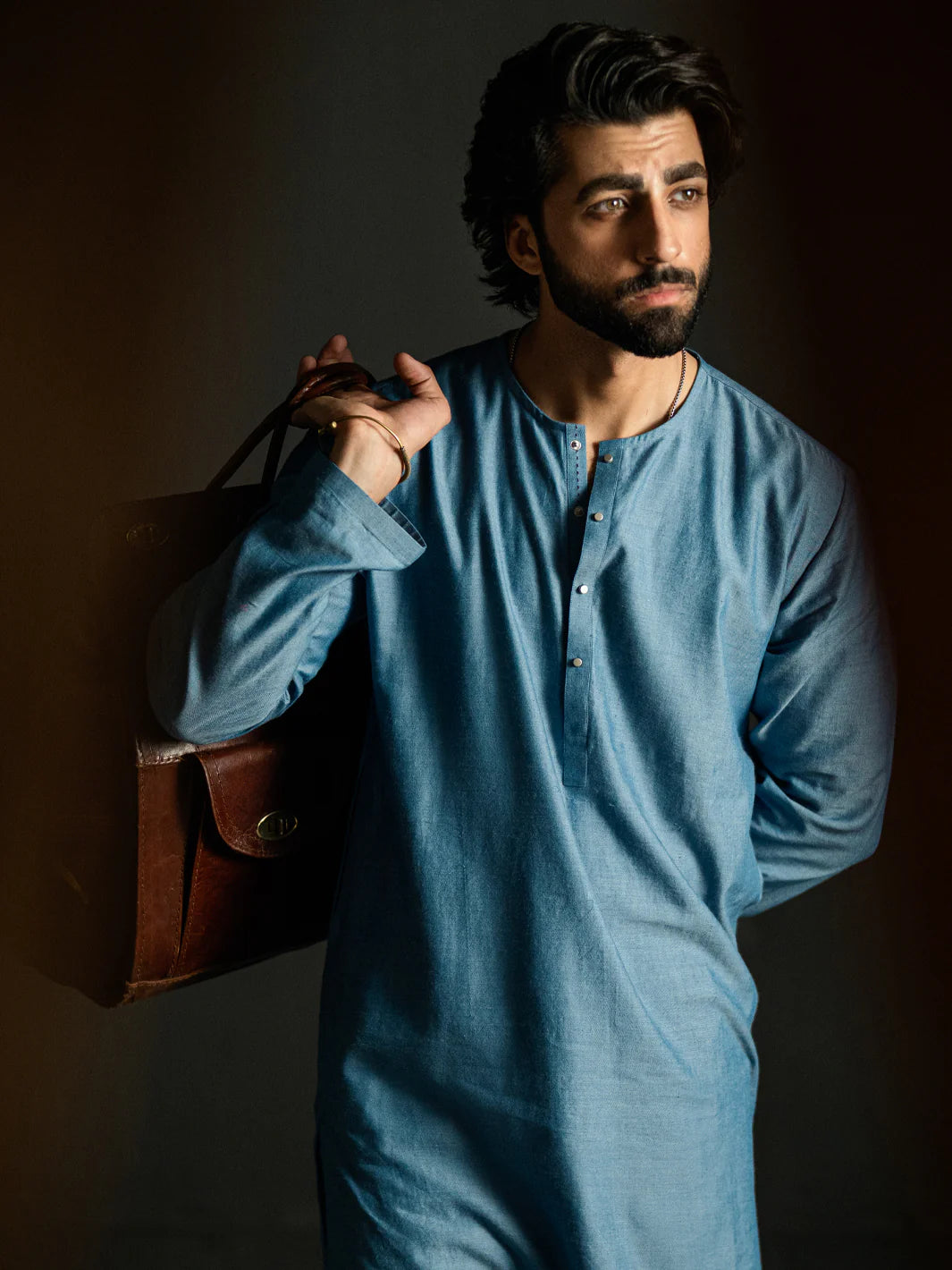 Light Blue Denim Kurta Trousers