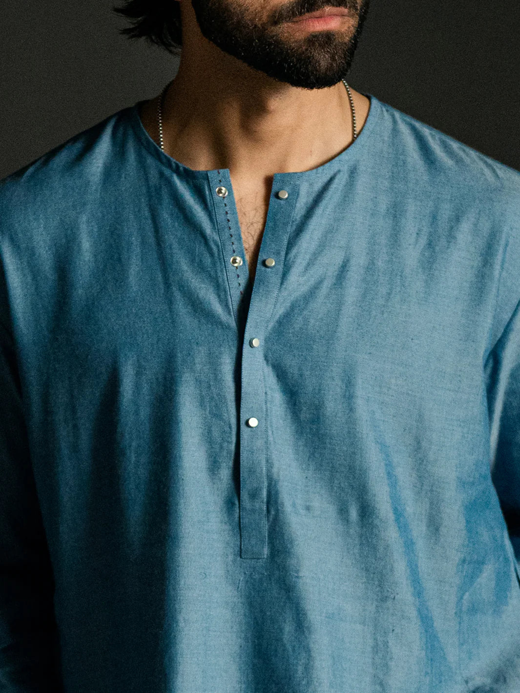 Light Blue Denim Kurta Trousers