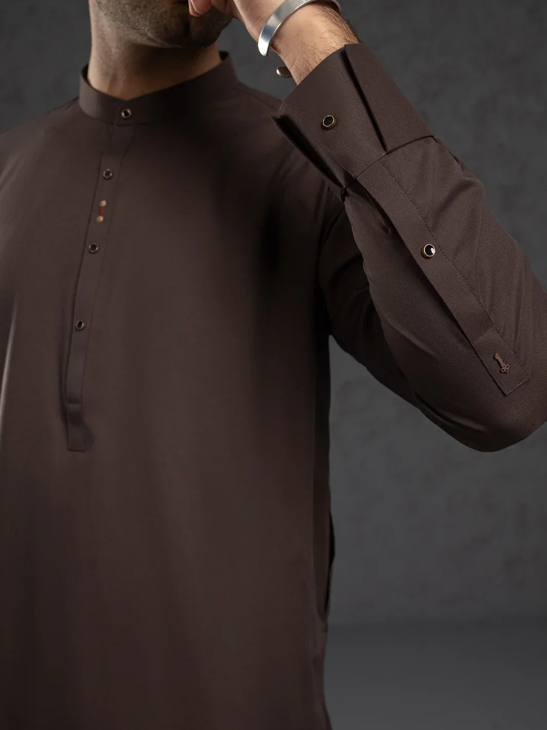 Brown Plain Kameez Shalwar