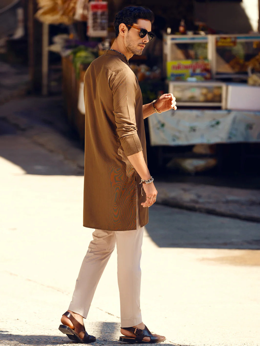 Brown Blended Kurta