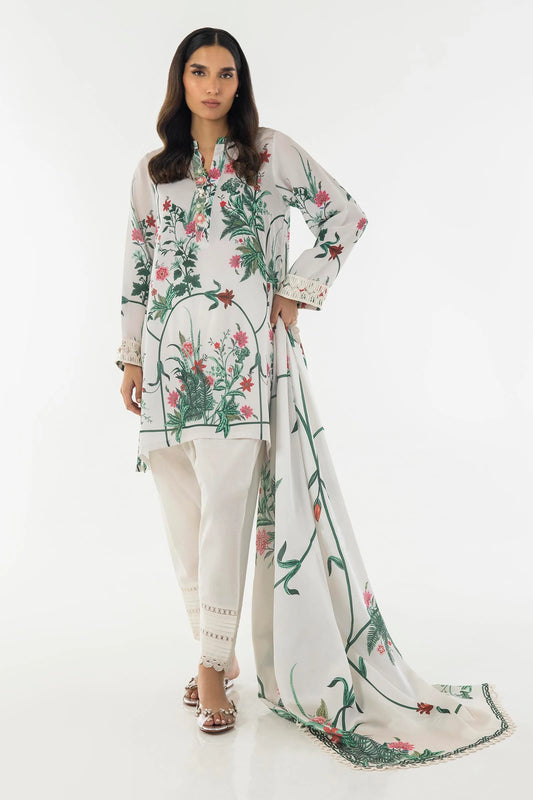 Elaaf-Basic Crape Dupatta Shirt