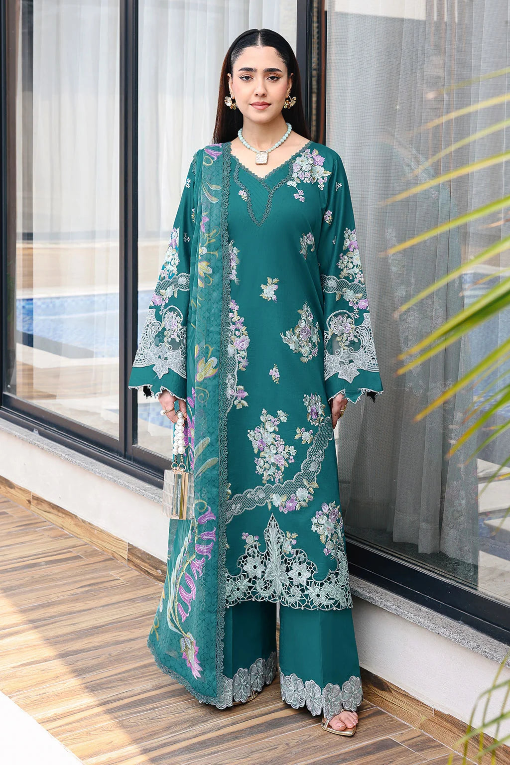 Elsa- Lawn Embroidered Suit -3PC
