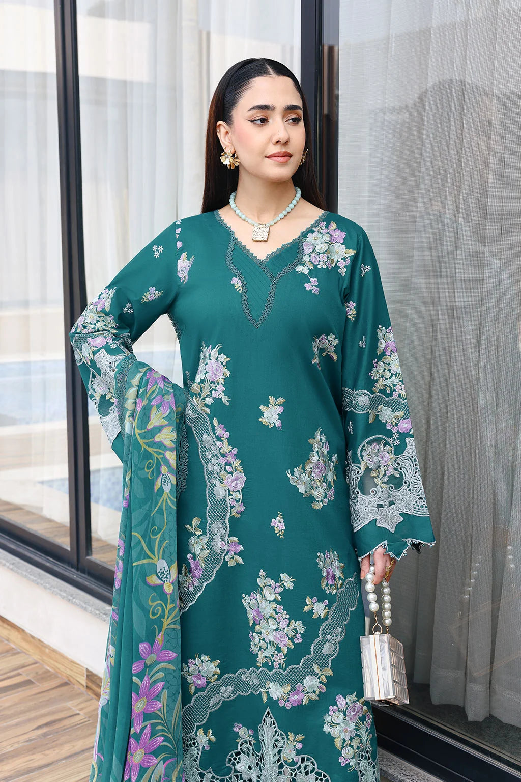 Elsa- Lawn Embroidered Suit -3PC