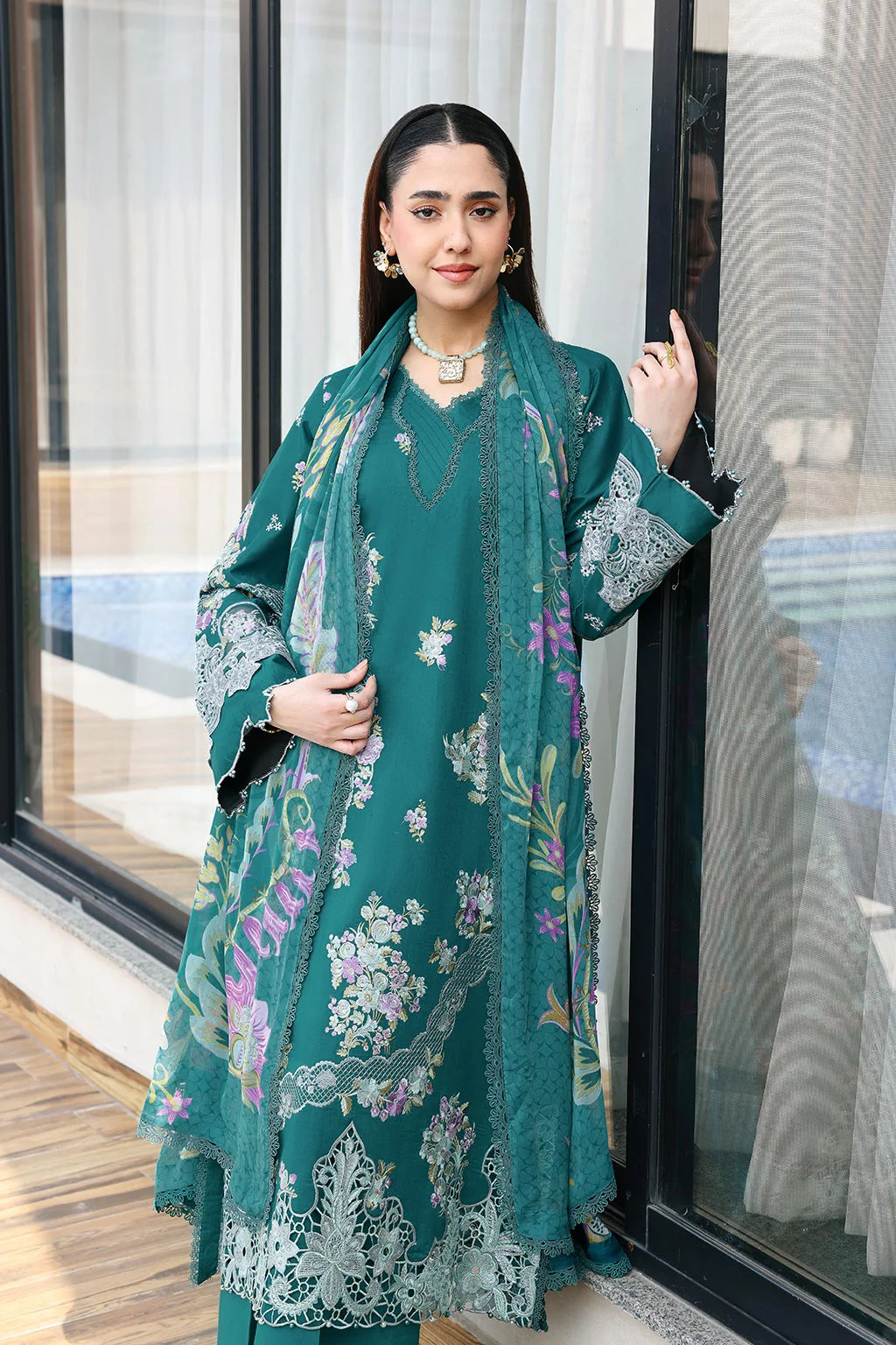 Elsa- Lawn Embroidered Suit -3PC