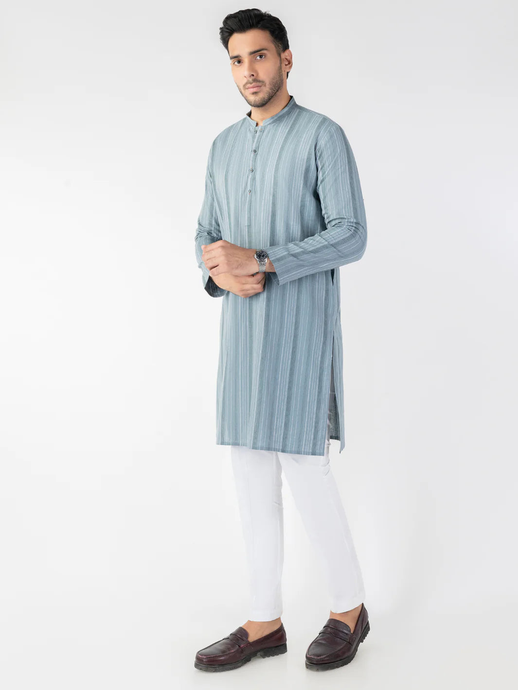 Gray Blended Kurta