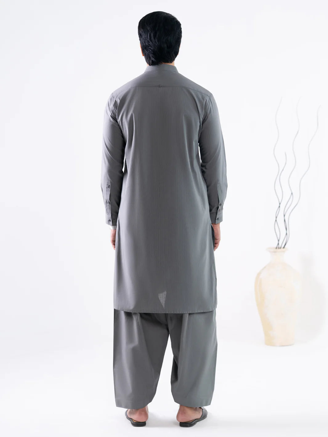 Grey Cotton Kameez Shalwar