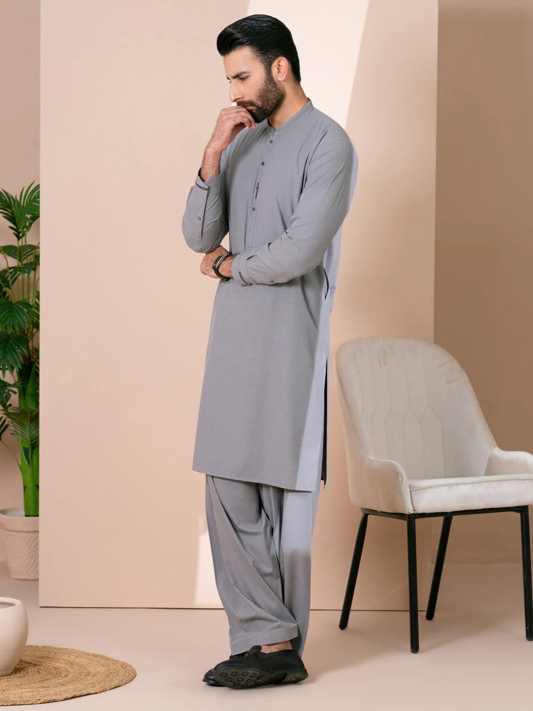Grey - Kameez Shalwar