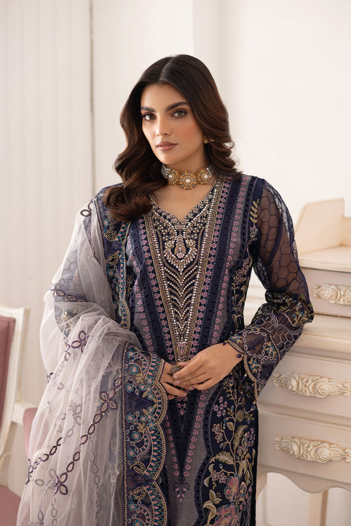 Huda - Embroidered Organza Suit - 3PC