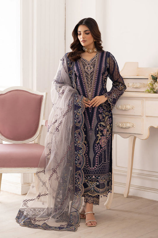 Huda - Embroidered Organza Suit - 3PC