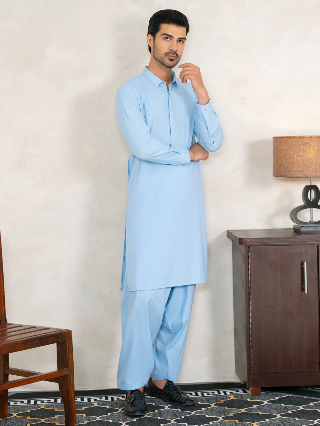 Light Blue Kameez Shalwar