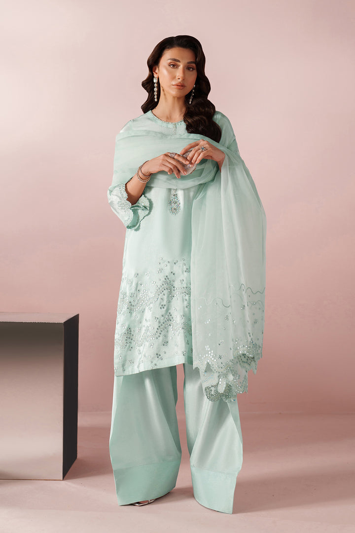 Marjan- Ice Blue Silk Suit - 3PC