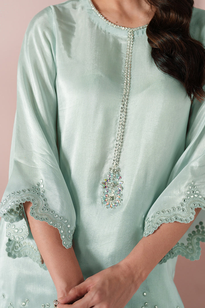 Marjan- Ice Blue Silk Suit - 3PC