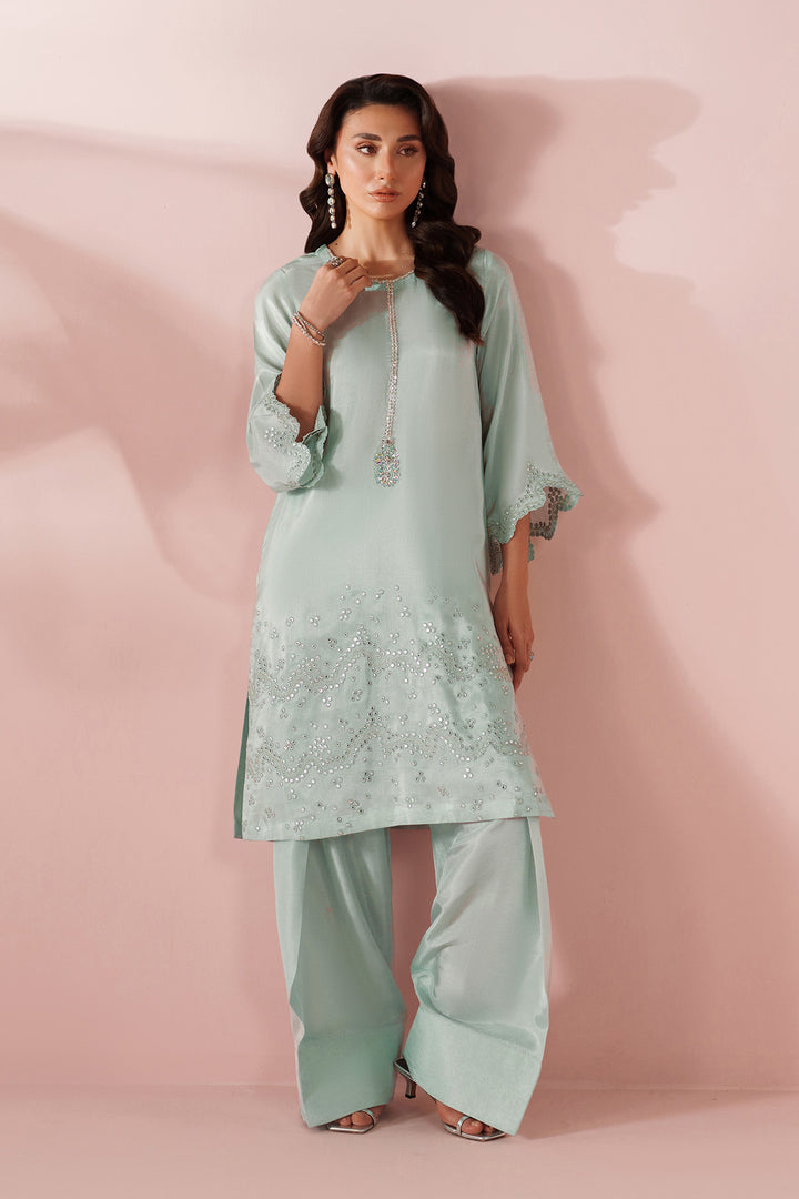 Marjan- Ice Blue Silk Suit - 3PC