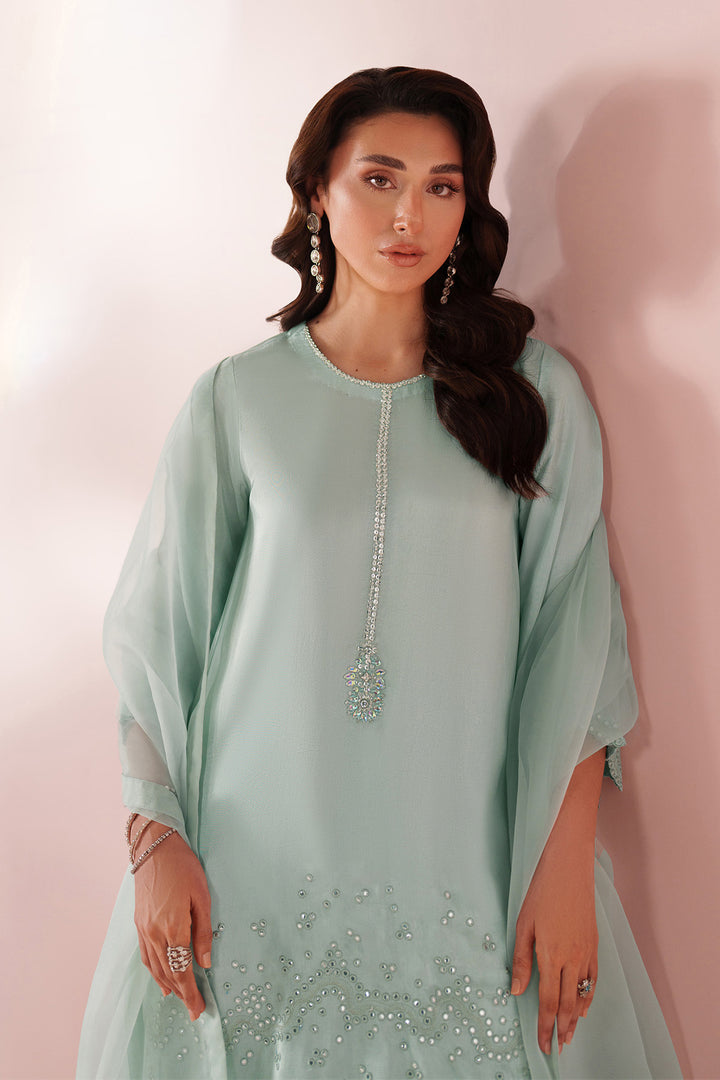 Marjan- Ice Blue Silk Suit - 3PC
