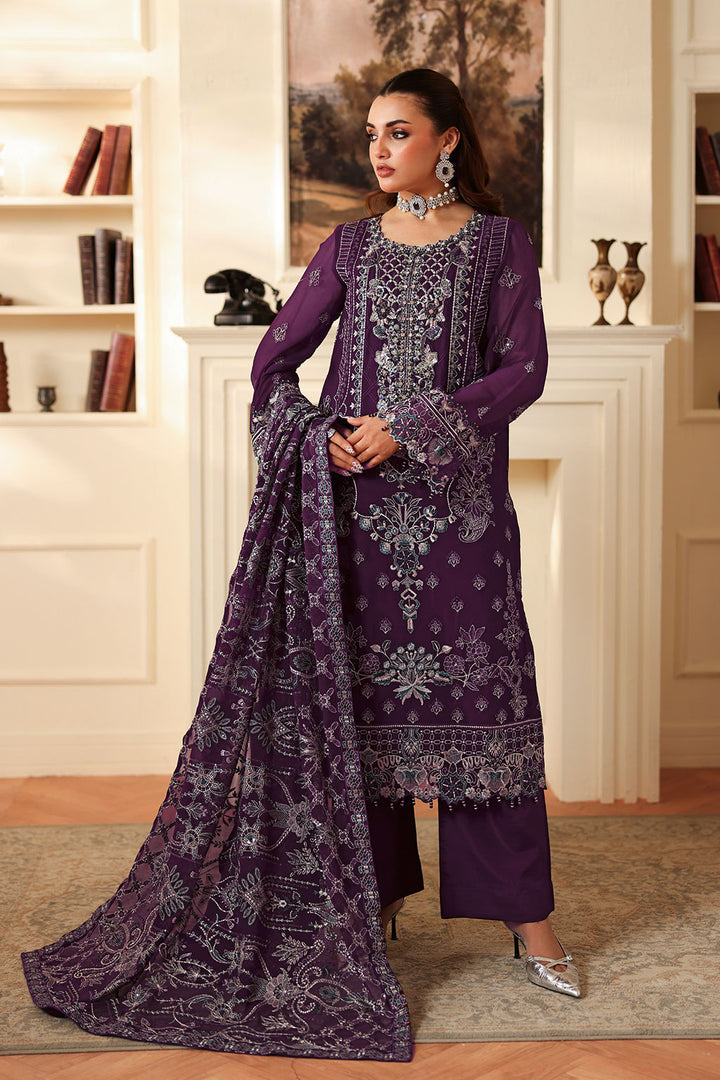 Minhal - Chiffon Embroidered Suit - 3PC