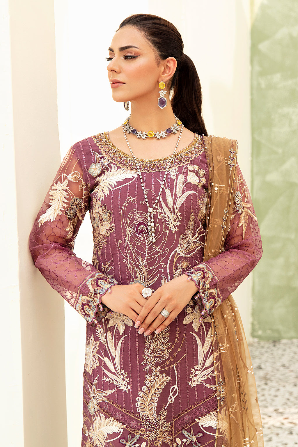 Mirha - Embroidered Organza Suit - 3PC