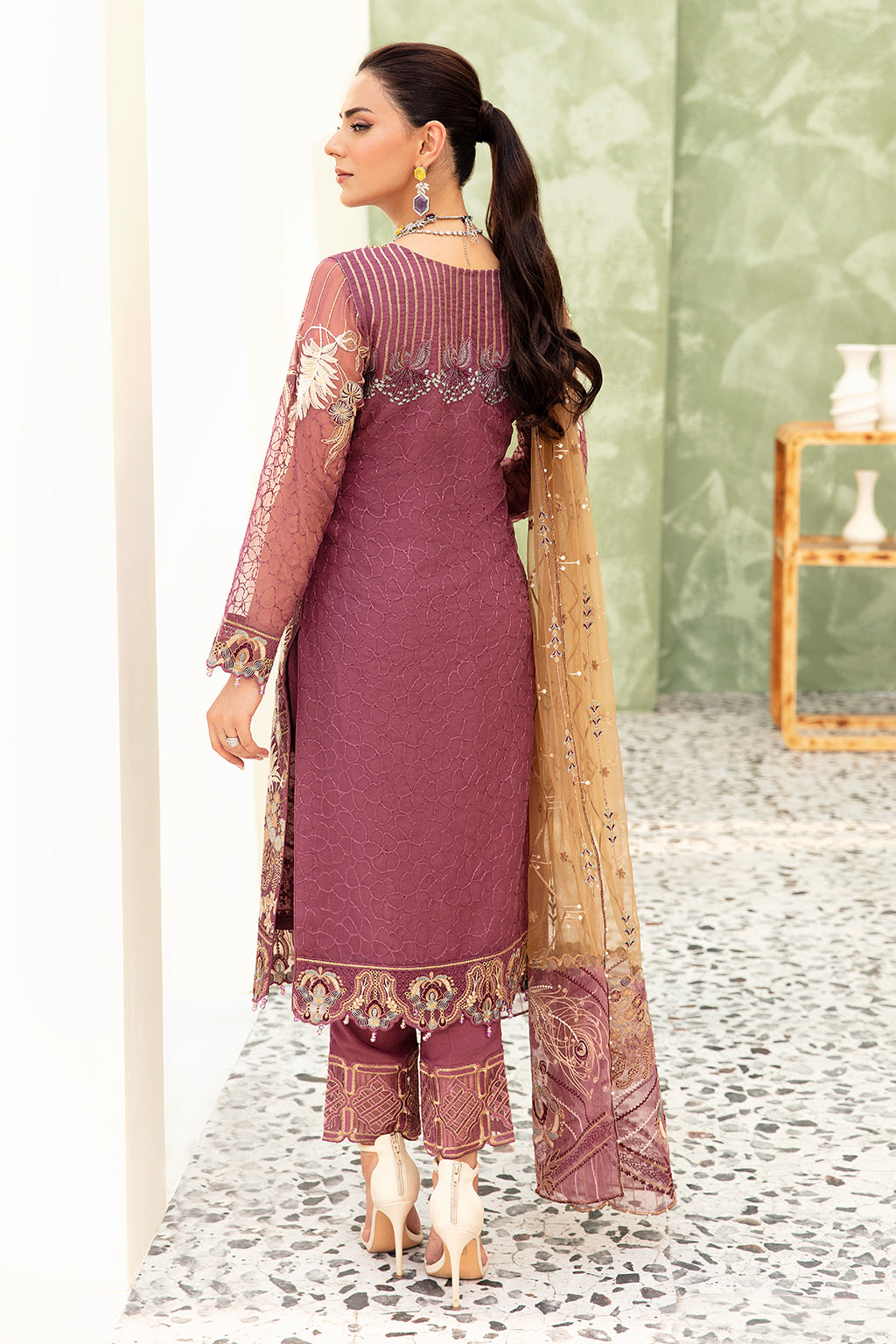 Mirha - Embroidered Organza Suit - 3PC