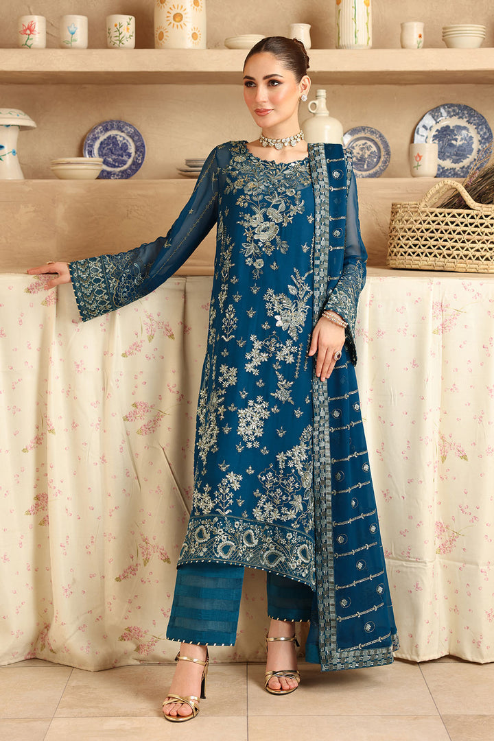 Raha - Chiffon Embroidered Suit -3PC