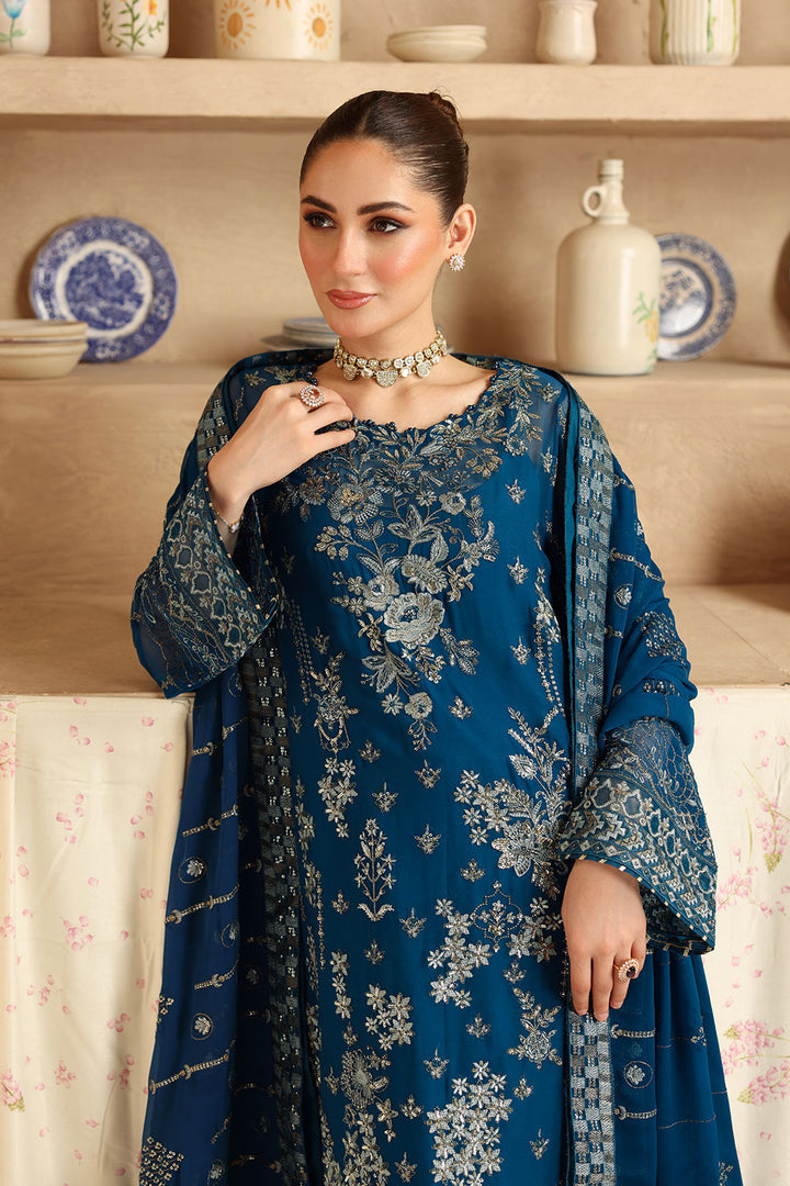 Raha - Chiffon Embroidered Suit -3PC
