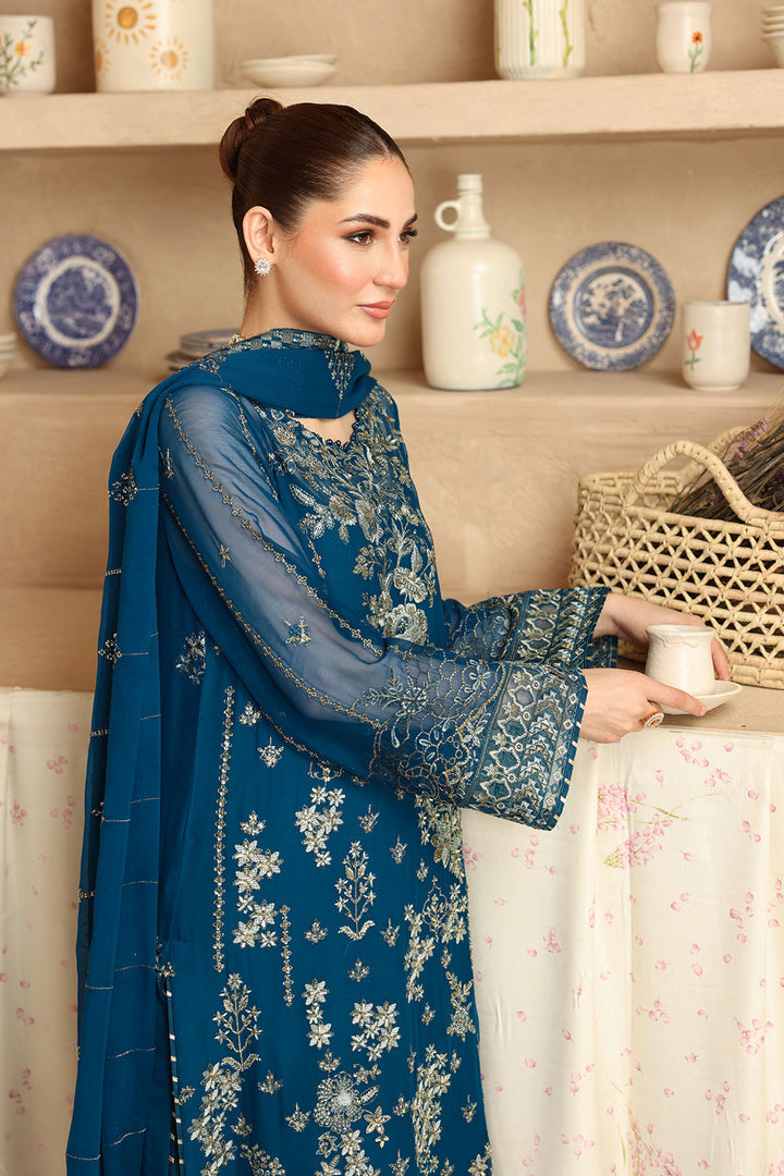 Raha - Chiffon Embroidered Suit -3PC