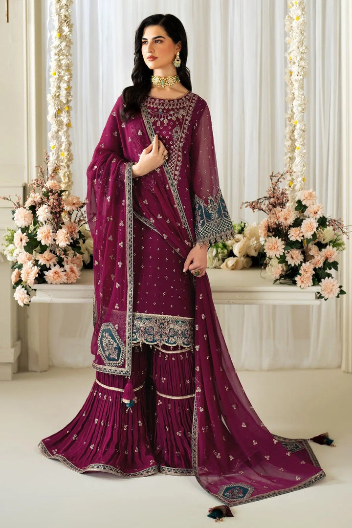 Rosie- Embroidered Chiffon Suit - 3PC