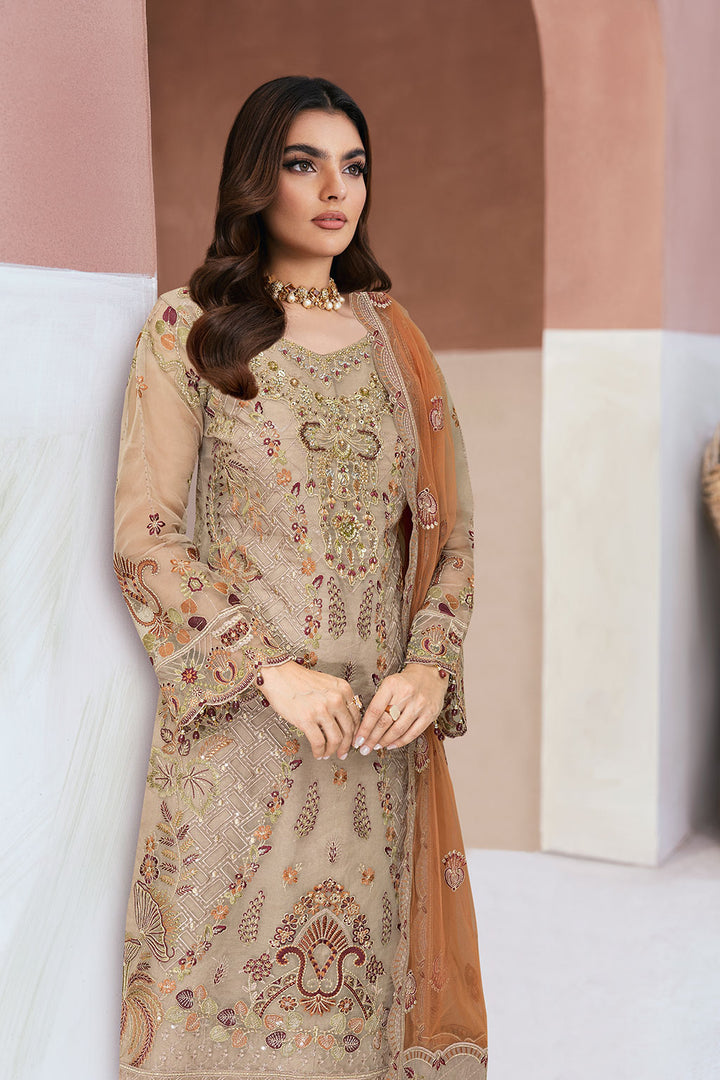 Sahar - Organza Embroidered Suit - 3PC
