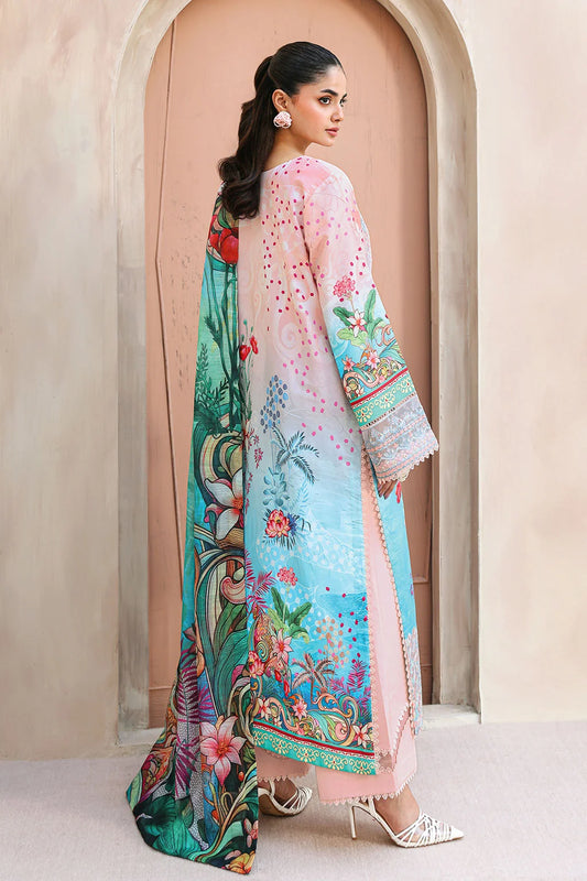 Saiqa- Embroidered Lawn Digital Printed Suit -3PC