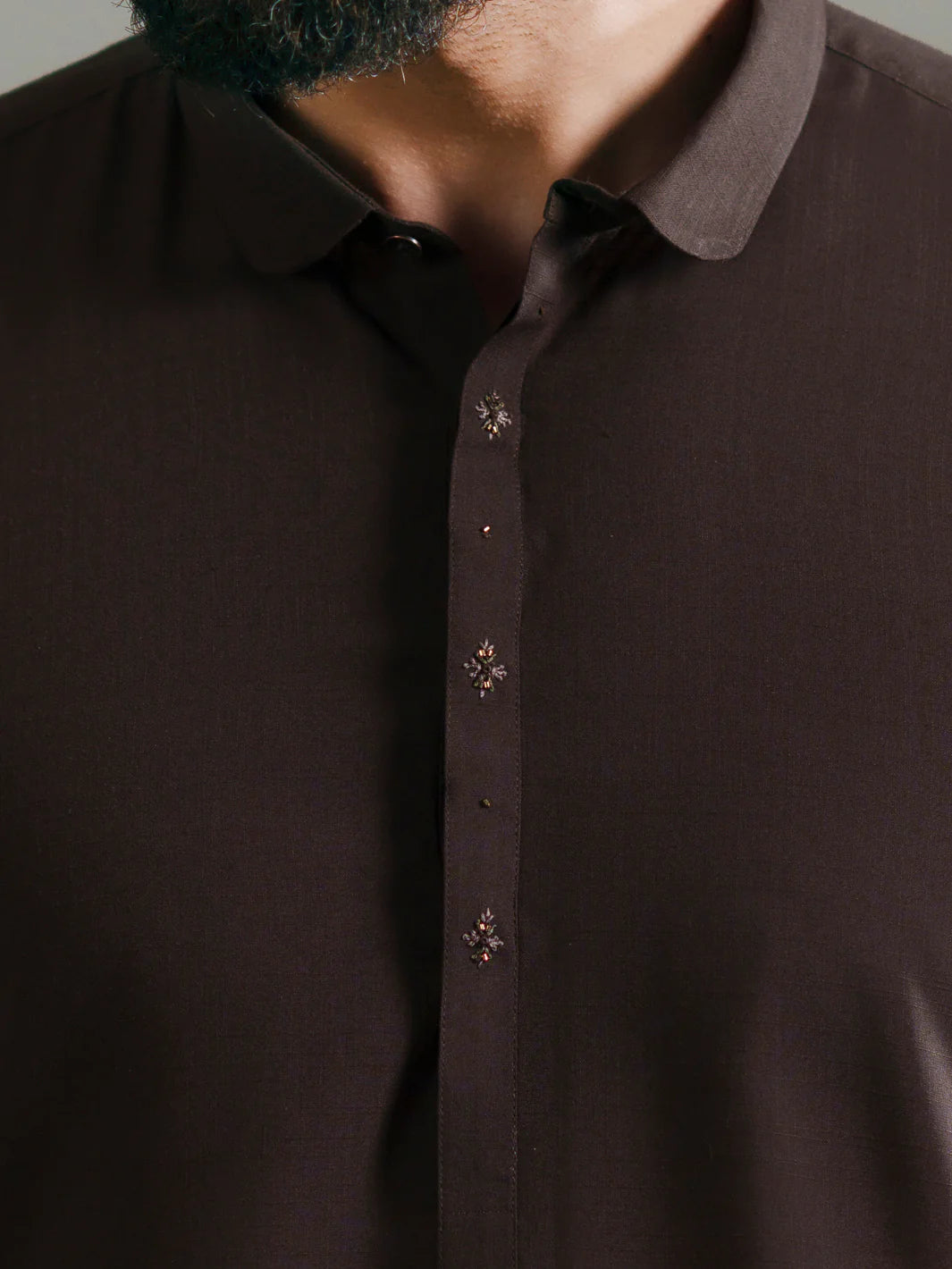 Brown Semi Formal Kameez Shalwar