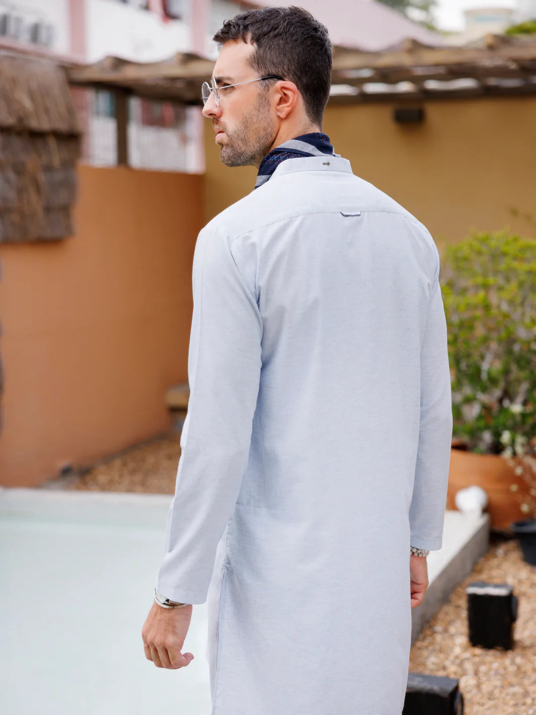 Sky Blue Blended Kurta