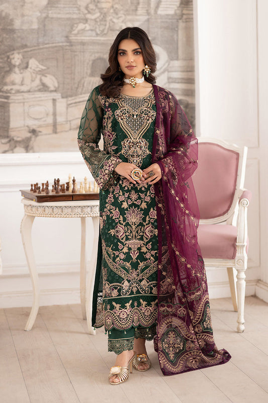 Urwa - Embroidered Organza Suit - 3PC
