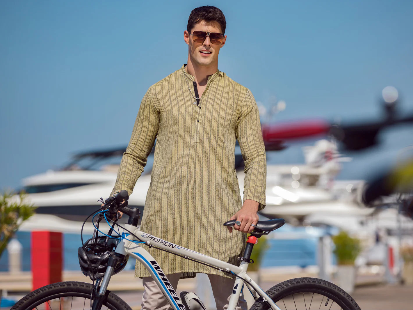 Olive Green - Woven Kurta