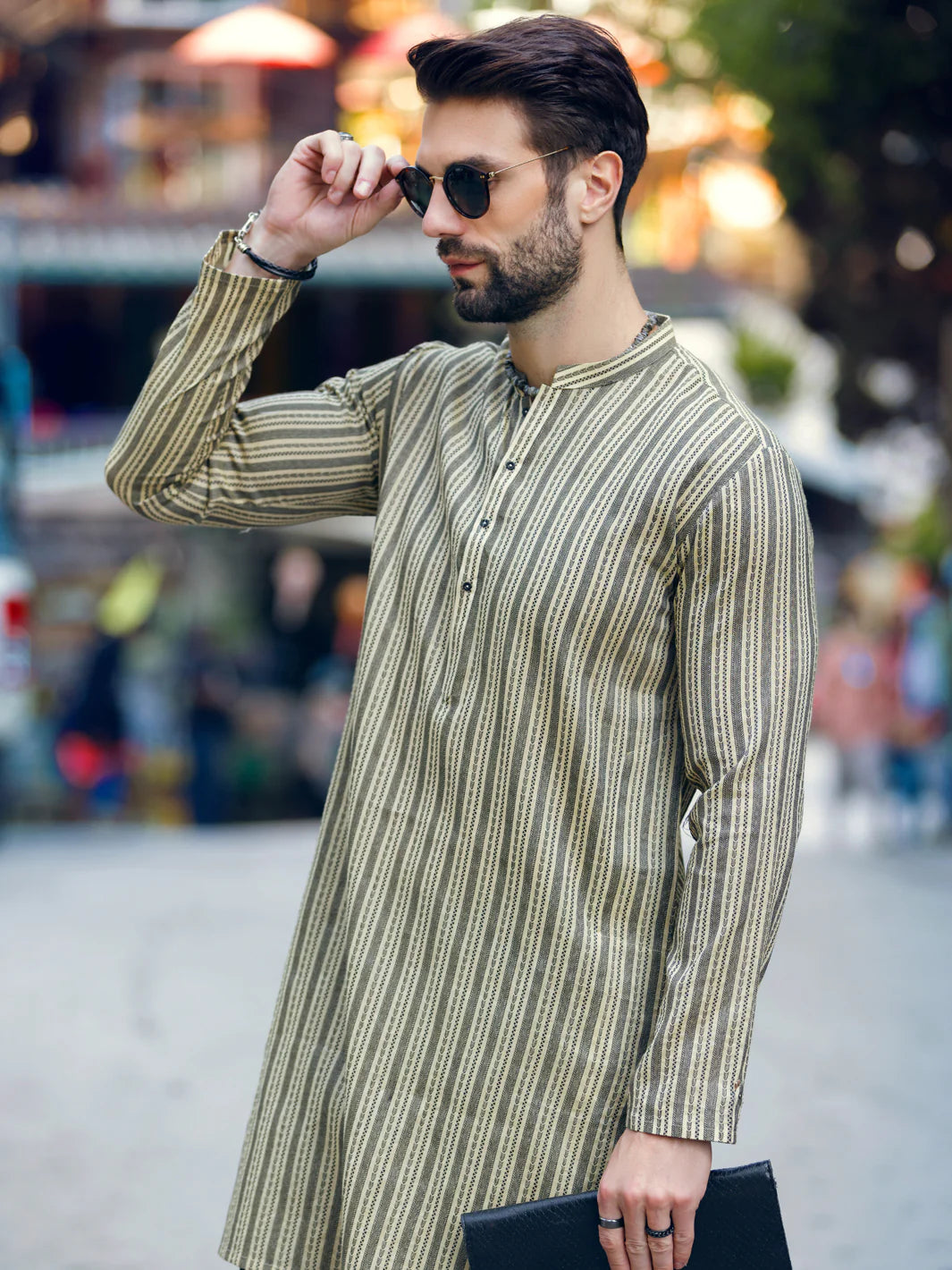 Light Yellow Woven Kurta