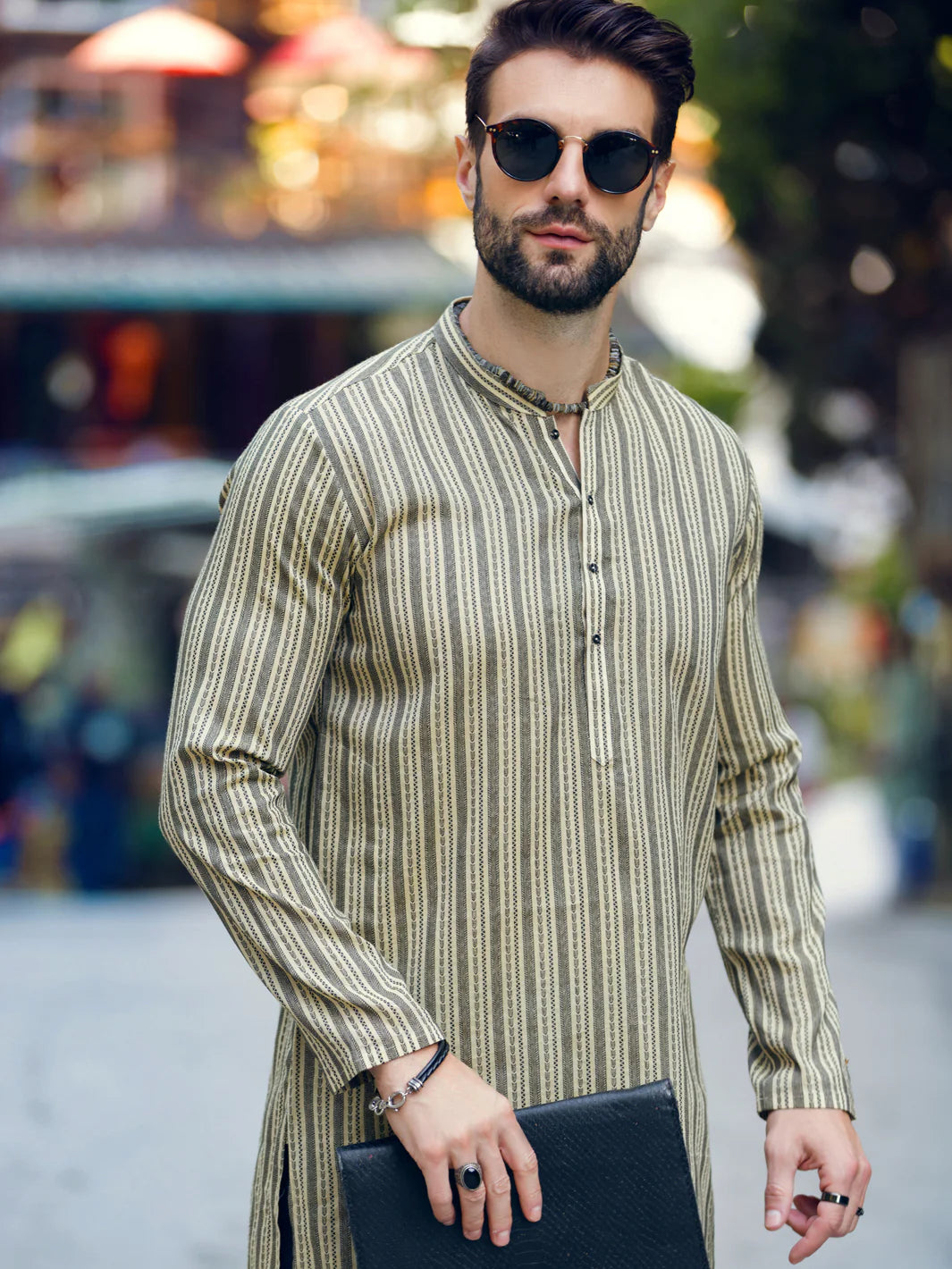 Light Yellow Woven Kurta